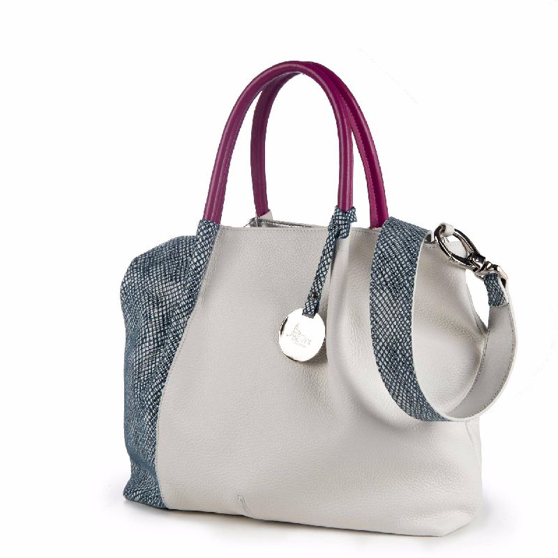 Made in Italy handbag with contrasting handles