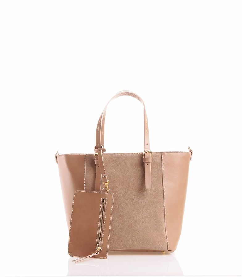 Italian tote bag in neutral tones