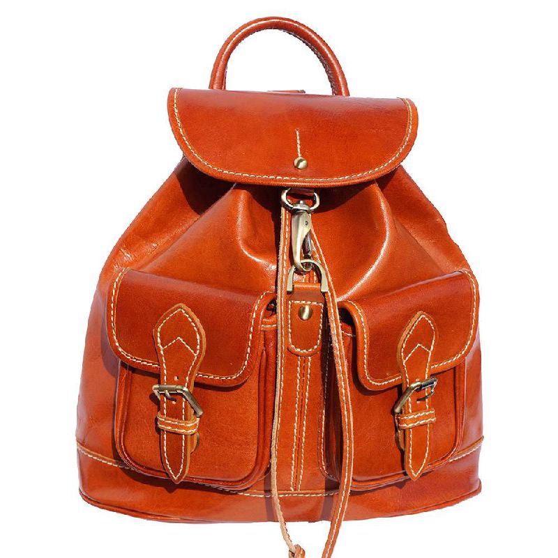 Brown Italian leather backpack